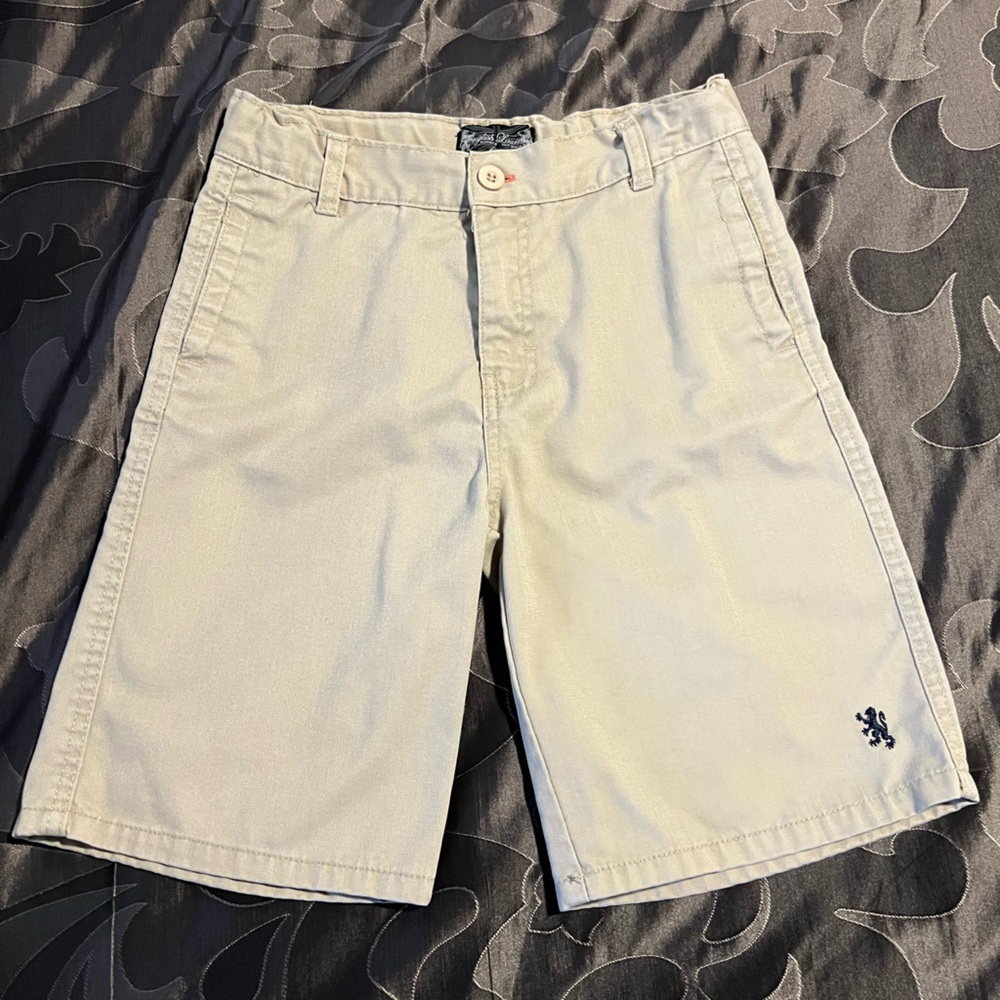 English Laundry Khaki Cream Flat Front Chino Shorts Youth 10